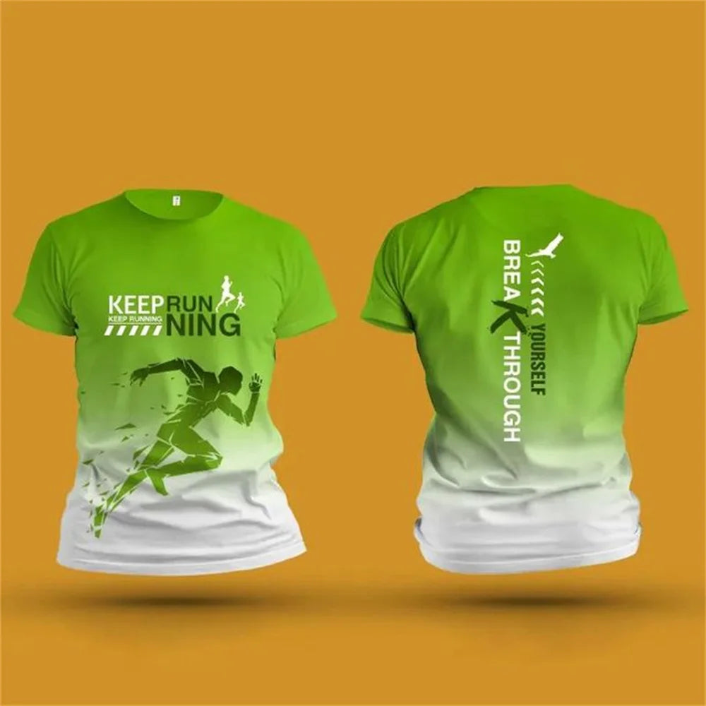 Herren 3D-Print Lauf-T-Shirt – Atmungsaktives Schnelltrocknend Gym Top