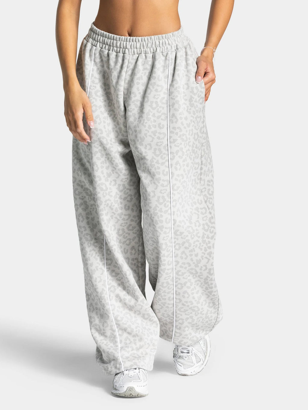 Damen Yoga Pants – Leoparden-Print, Wide Leg, Butt Lifting