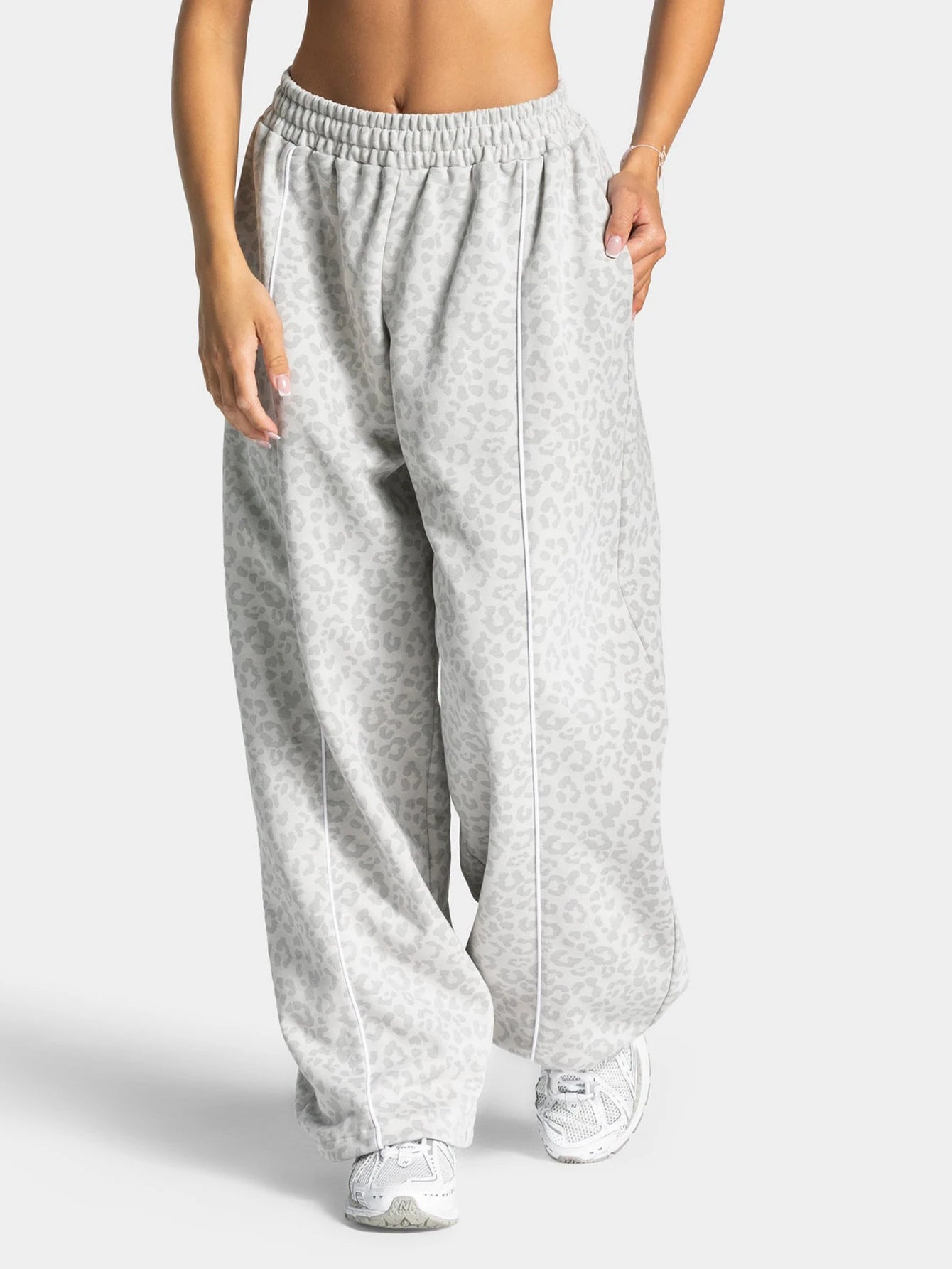 Damen Yoga Pants – Leoparden-Print, Wide Leg, Butt Lifting
