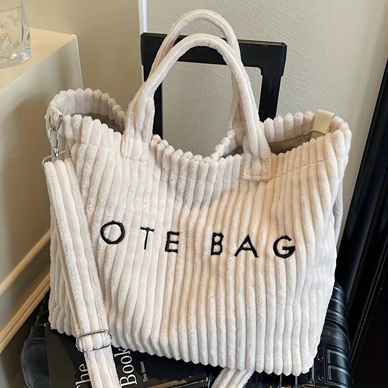 Damen Canvas Tote Bag – Retro-Style, Großes Fassungsvermögen