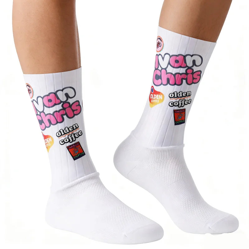 Anti-Rutsch Silikon Aero Radsocken – Whiteline