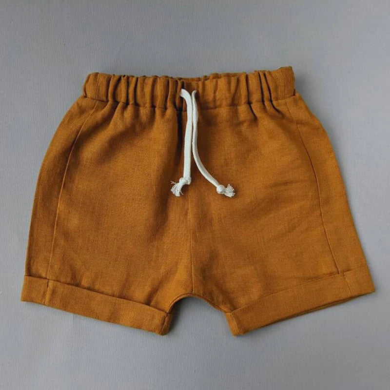 Kinder Leinen-Shorts | Unisex, Kordelzug, Locker, Sommer & Strand