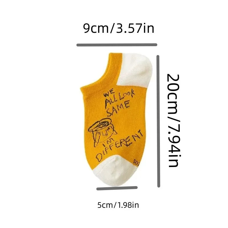 Ankle Socks 10er-Pack – Bunte Cartoon-Motive, Unisex