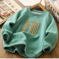 Jungen Sweatshirt – Letter & Smile Print, Langarm, Größen 3–12 Jahre