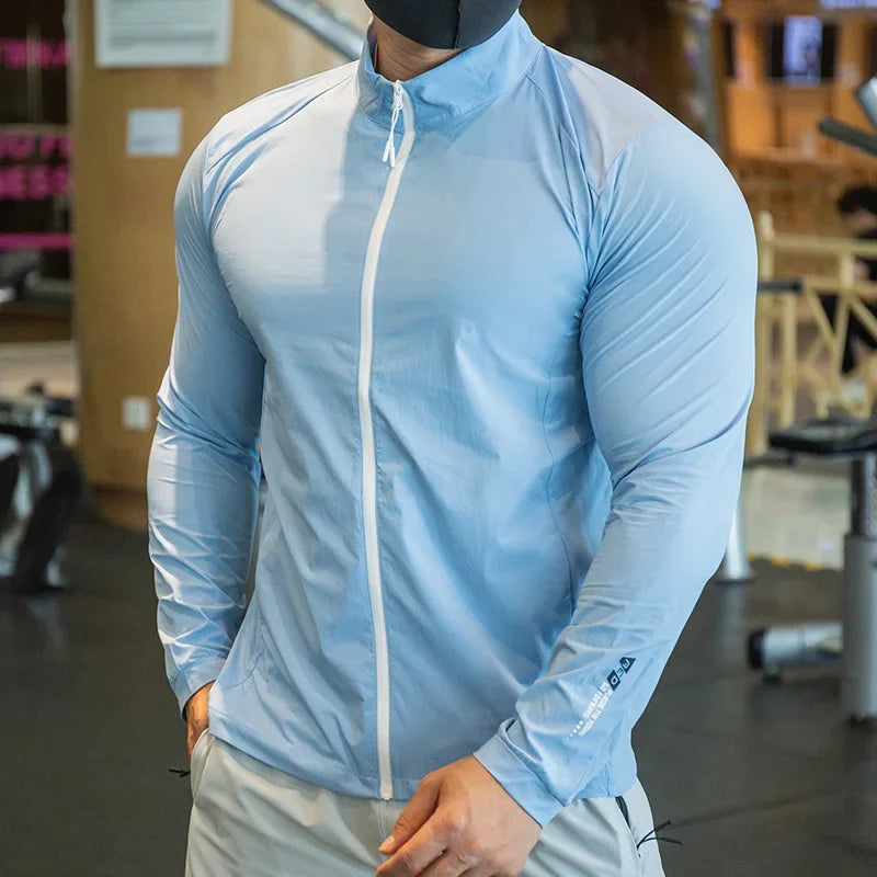 Herren Laufjacke – Elastisch, atmungsaktiv & schnelltrocknend | Kompressions-Oberteil für Gym, Laufen & Radfahren | XS–3XL