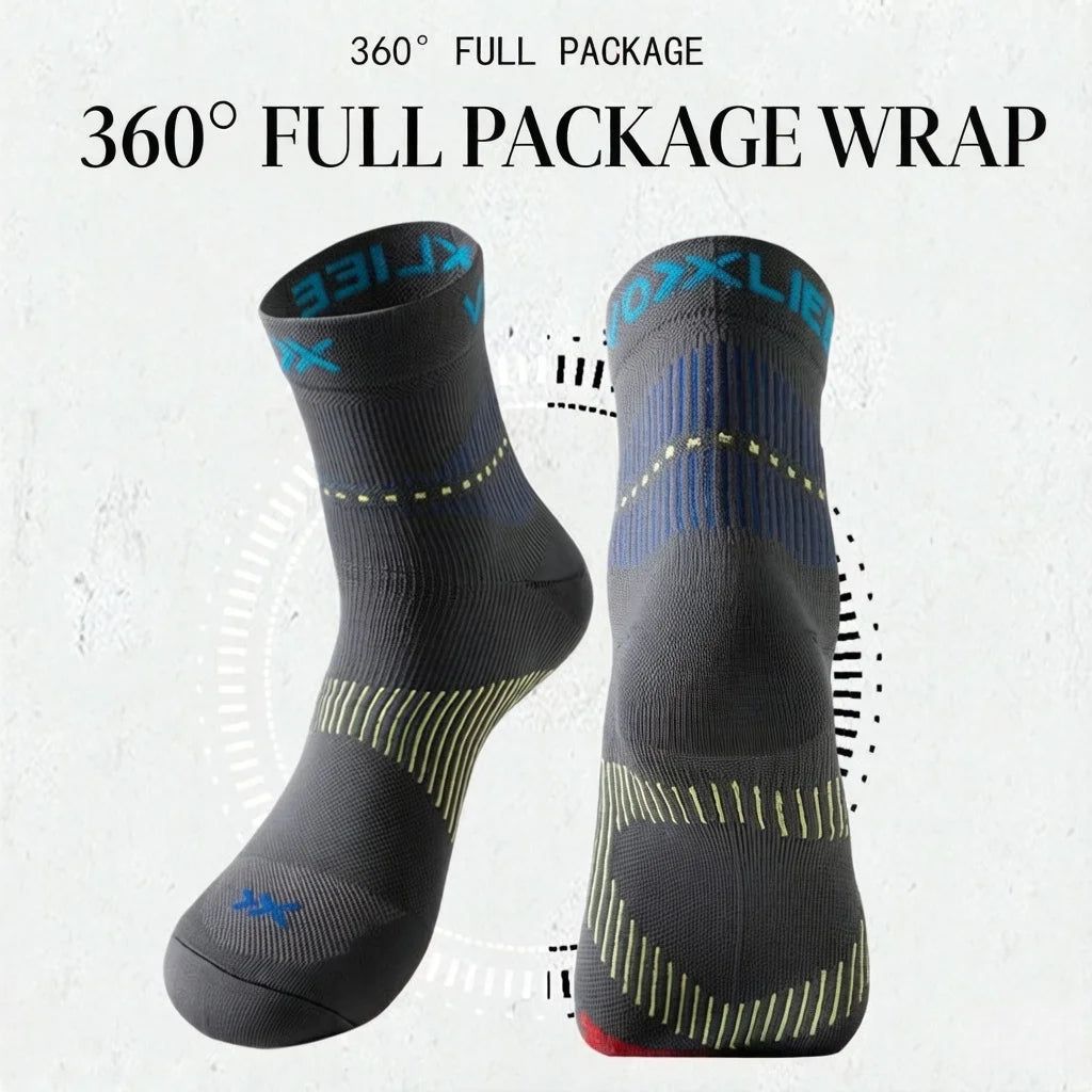 WRELS Laufsocken – Feuchtigkeitsableitend, Atmungsaktiv, Gepolstert | Kompressionssocken für Sport & Outdoor | 1/2/3 Paar