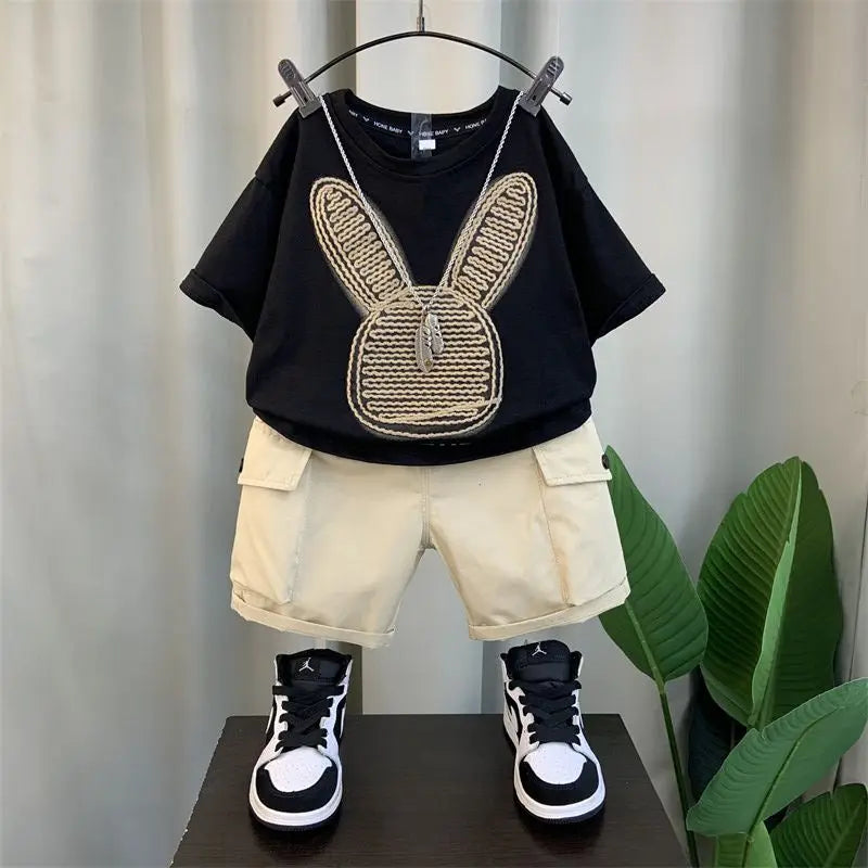 Jungen 2-teiliges Sport-Set – Shirt & Shorts im Korean Style