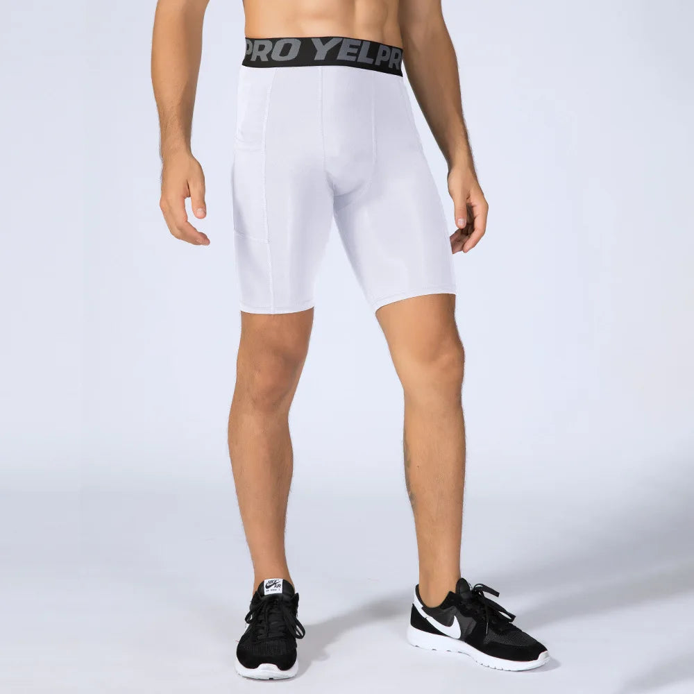 Herren Kompressions-Shorts mit Tasche | Schnelltrocknend für Laufen, Gym & Fitness