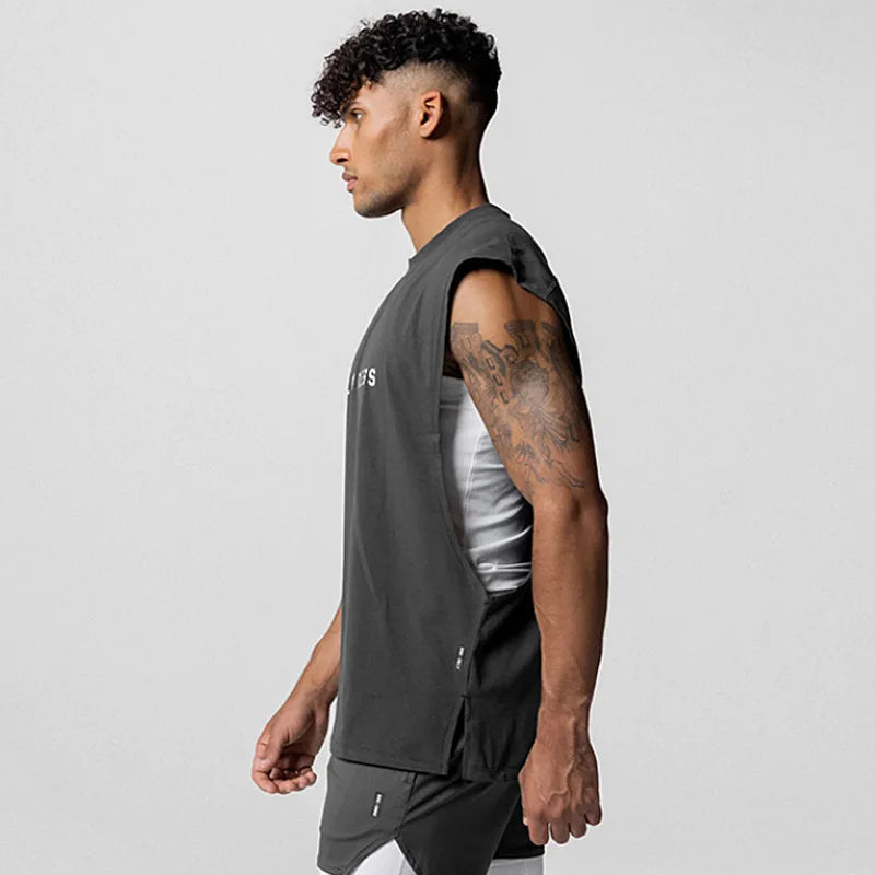Herren Tank Top Gym – Baumwolle, ärmellos, bedruckt | Bodybuilding, Fitness & Sommer | M–XXXL