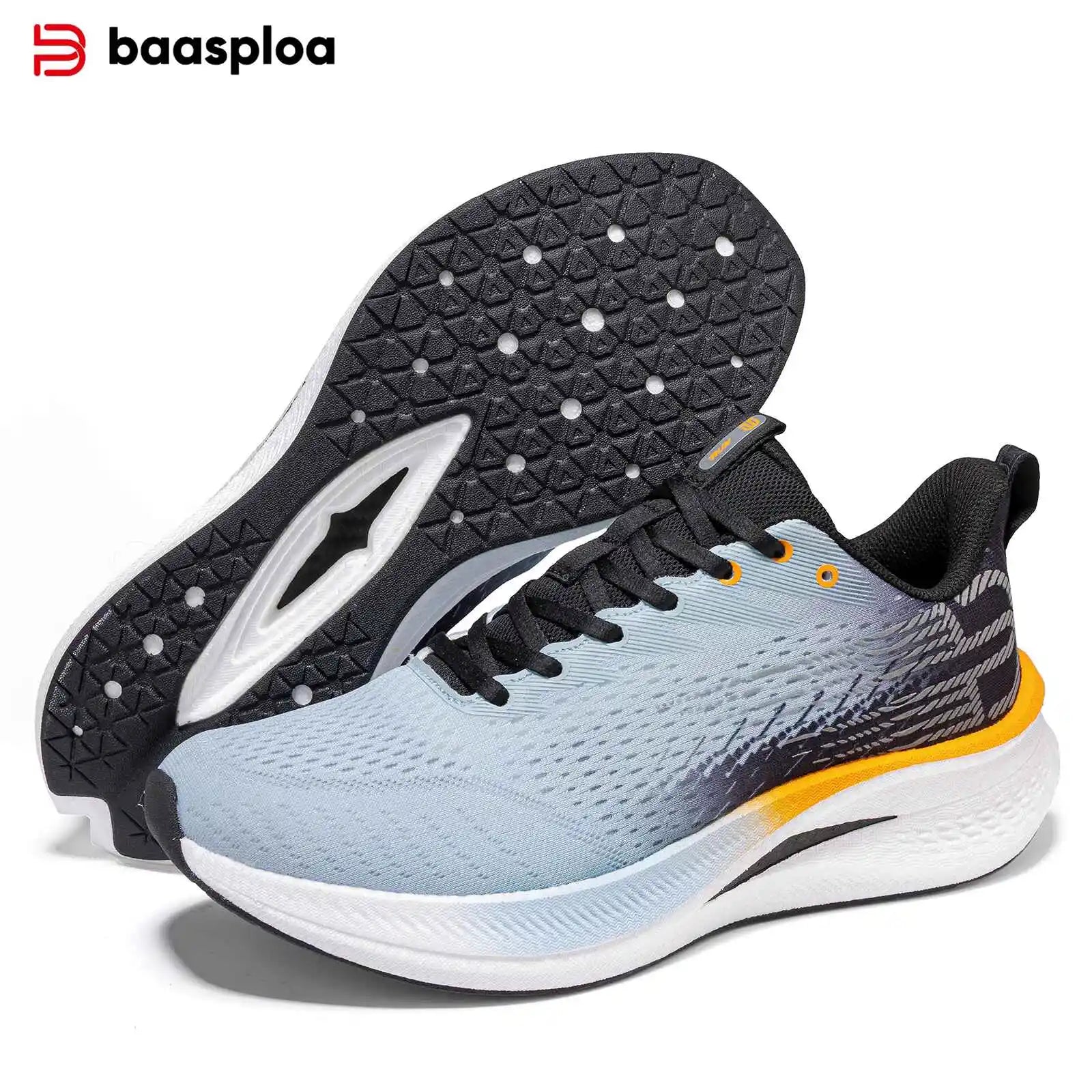 Baasploa Herren Profi-Laufschuhe – Carbonplatte, Rutschfest & Ultraleicht für Marathon