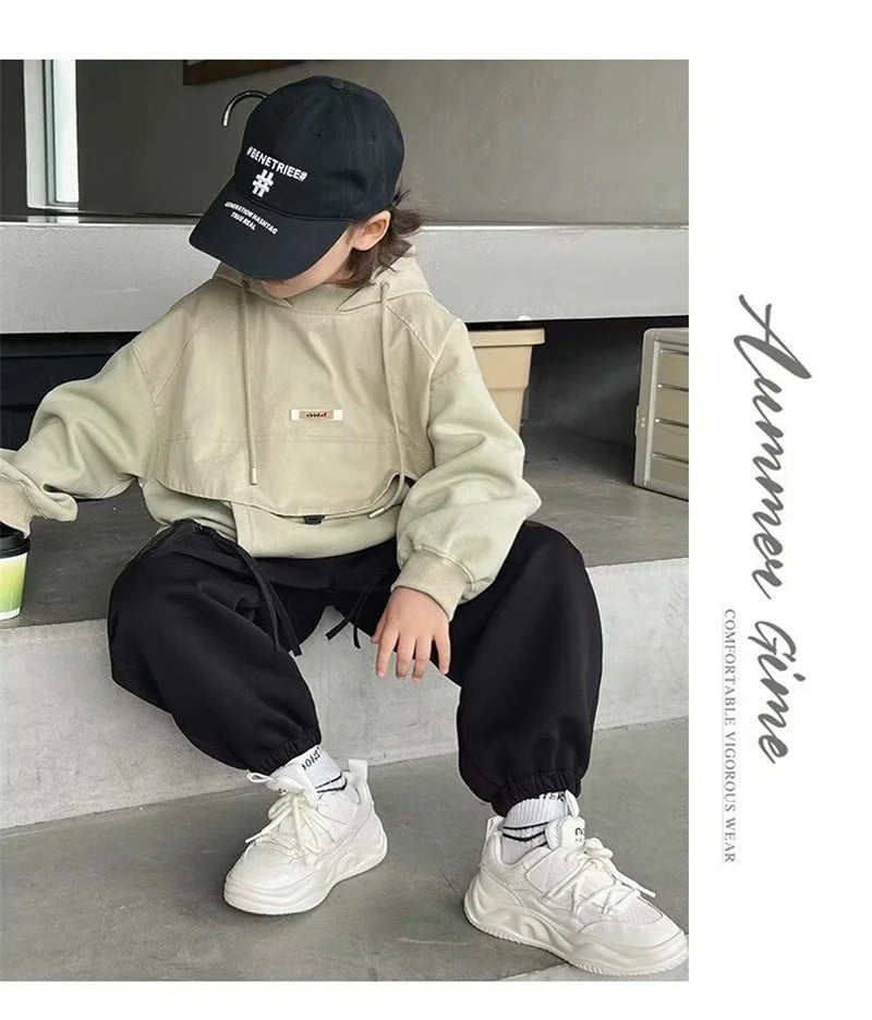 Jungen Kapuzen-Sweatshirt | Locker, Casual, Langarm, Herbst/Frühling, 5–14 Jahre