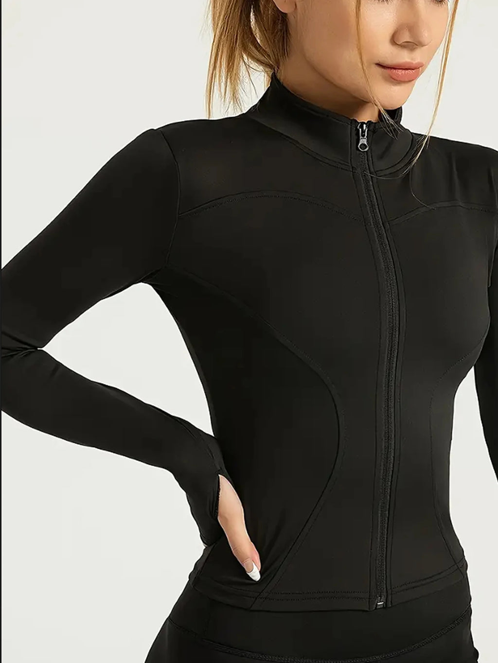 Damen Fitness Jacke – Enganliegend, UV-Schutz & schnelltrocknend
