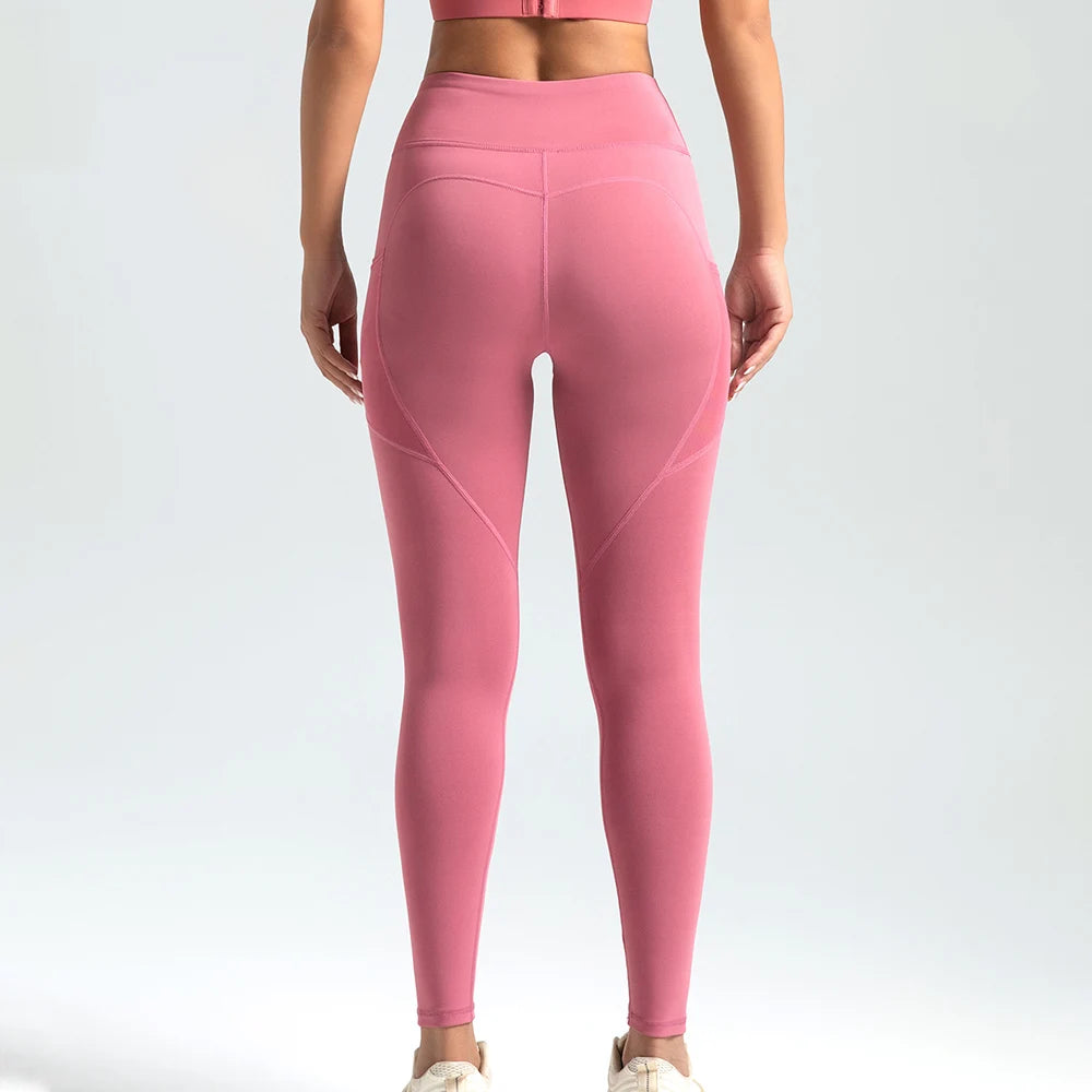 High-Waist Yoga Tights Damen – Po-Lifting, Mesh-Taschen, schnelltrocknend