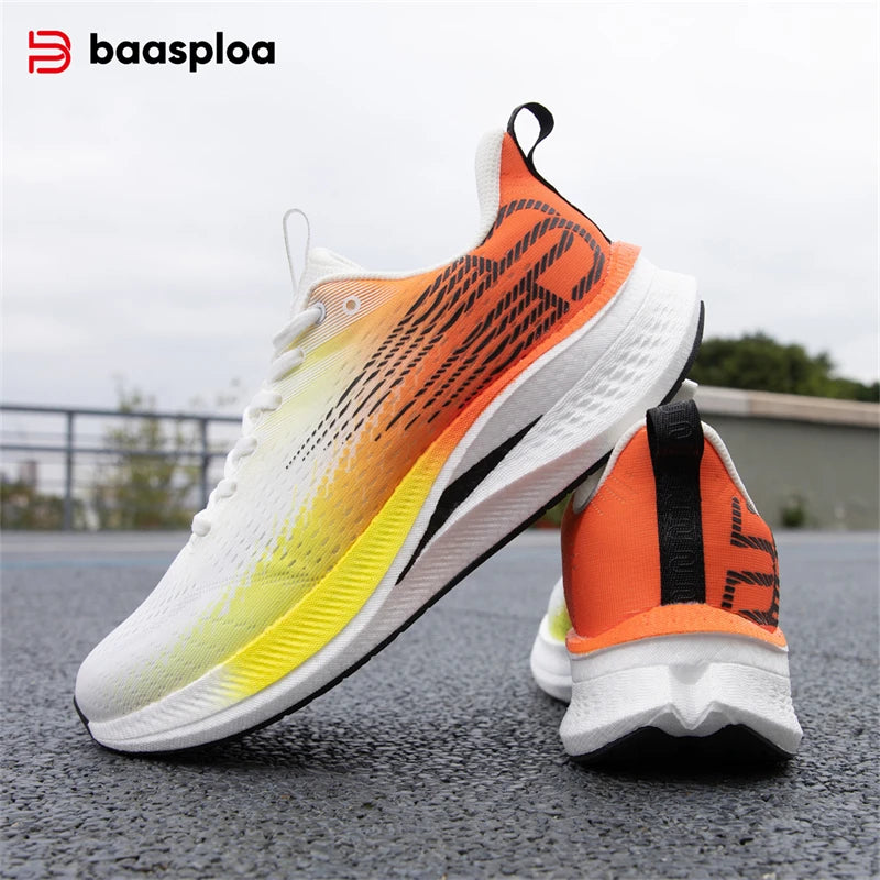 Baasploa Herren Profi-Laufschuhe – Carbonplatte, Rutschfest & Ultraleicht für Marathon