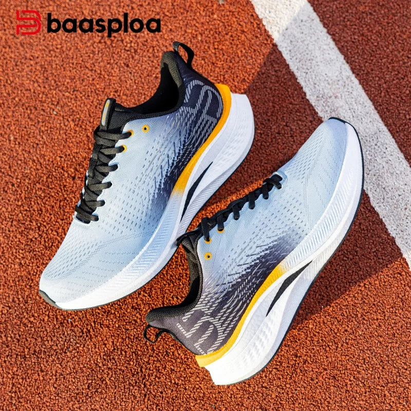 Baasploa Herren Profi-Laufschuhe – Carbonplatte, Rutschfest & Ultraleicht für Marathon