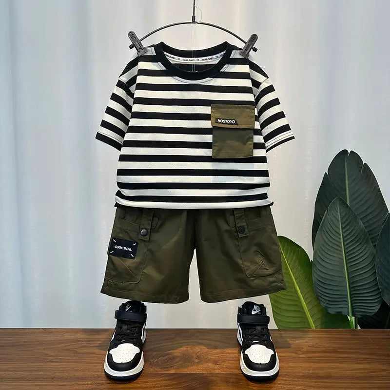 Jungen 2-teiliges Sport-Set – Shirt & Shorts im Korean Style