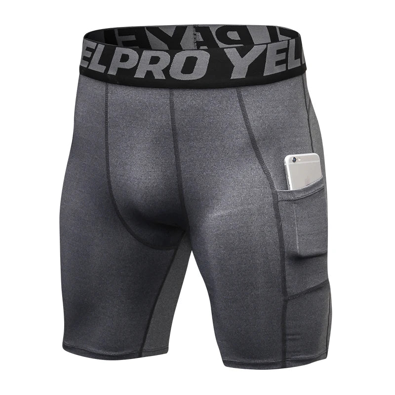 Herren Kompressions-Shorts mit Tasche | Schnelltrocknend für Laufen, Gym & Fitness