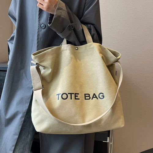 Damen Canvas Tote Bag – Retro-Style, Großes Fassungsvermögen