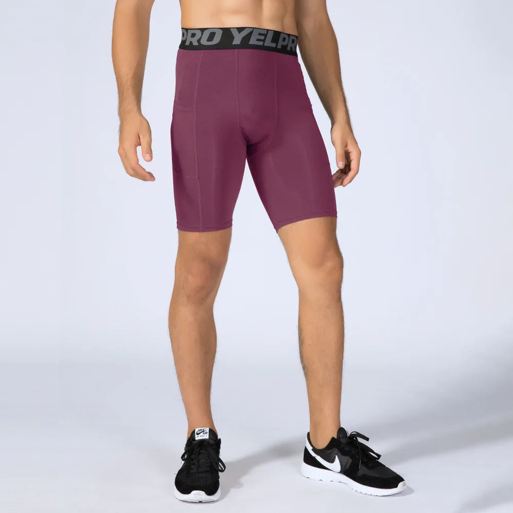 Herren Kompressions-Shorts mit Tasche | Schnelltrocknend für Laufen, Gym & Fitness
