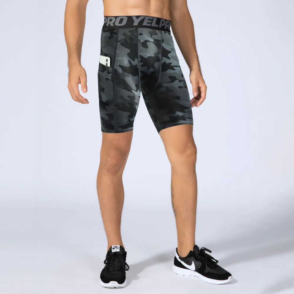 Herren Kompressions-Shorts mit Tasche | Schnelltrocknend für Laufen, Gym & Fitness