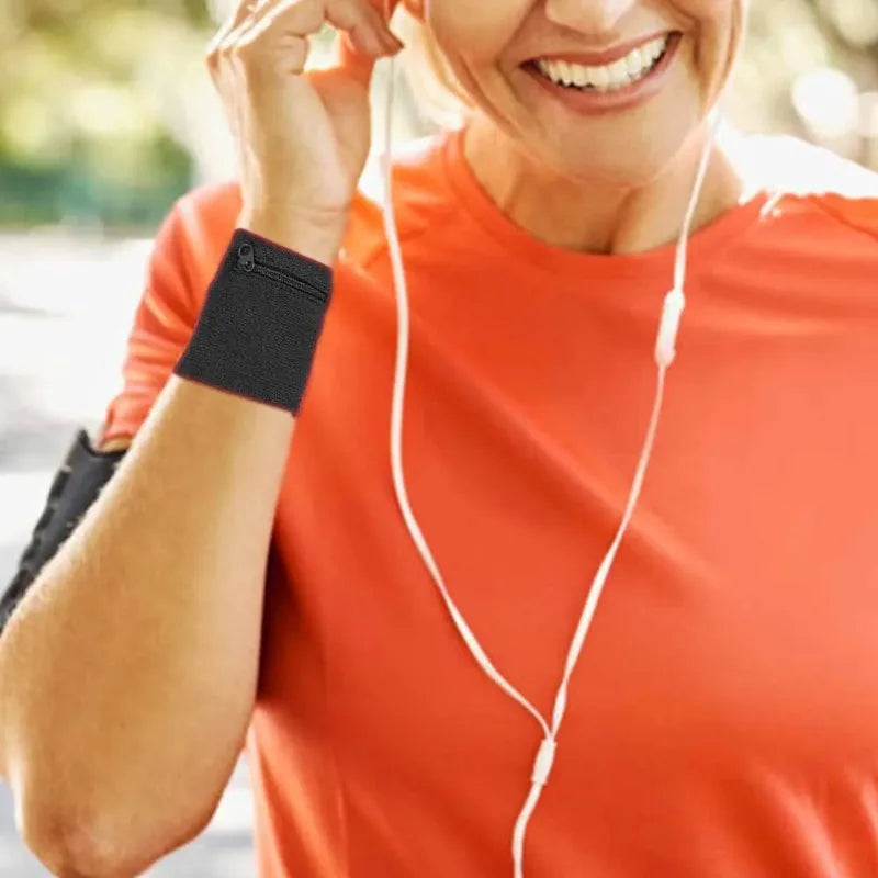 Sport-Armband mit Reißverschlusstasche – Lauf-Wallet für Schlüssel & Münzen