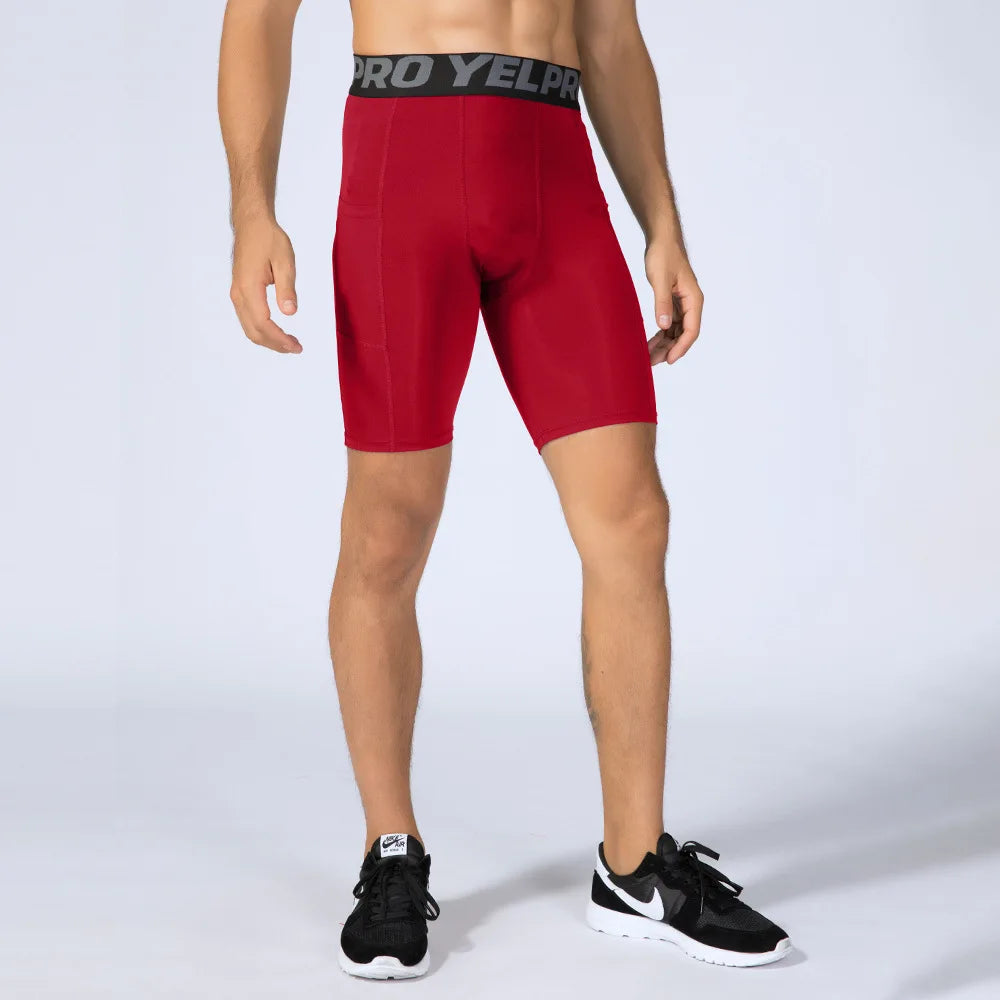 Herren Kompressions-Shorts mit Tasche | Schnelltrocknend für Laufen, Gym & Fitness