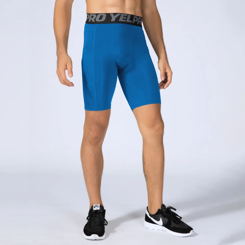 Herren Kompressions-Shorts mit Tasche | Schnelltrocknend für Laufen, Gym & Fitness