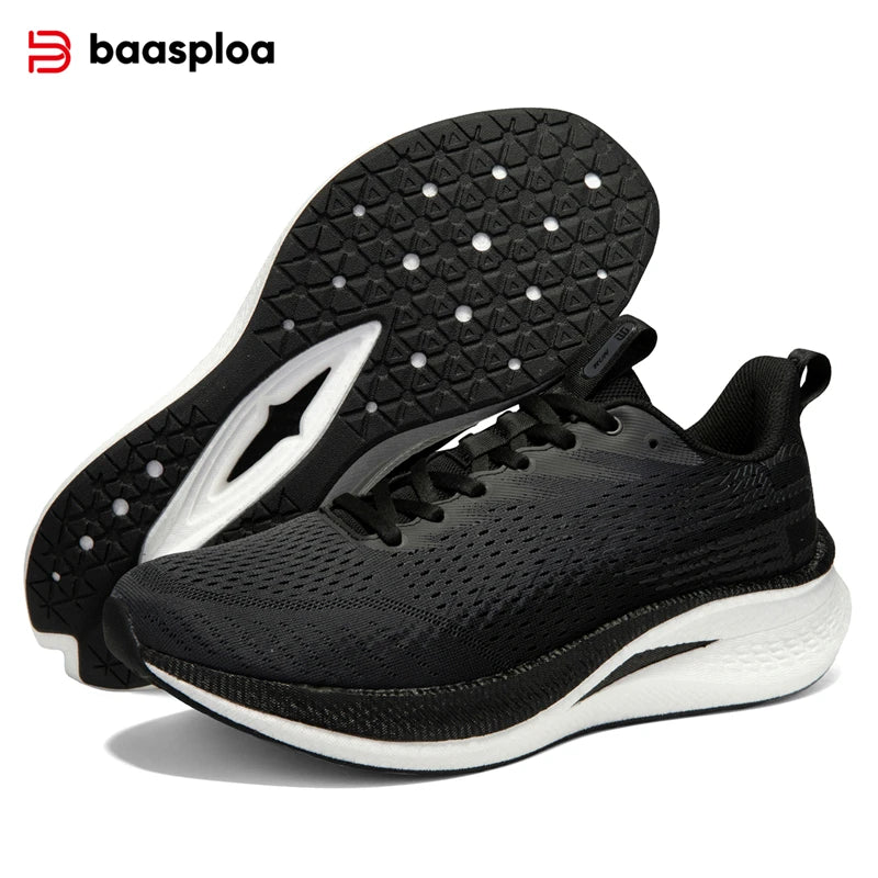 Baasploa Herren Profi-Laufschuhe – Carbonplatte, Rutschfest & Ultraleicht für Marathon
