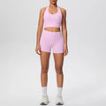 Damen Yoga-Set 2-teilig – High-Waist Shorts & Rückenfreier Neckholder-BH
