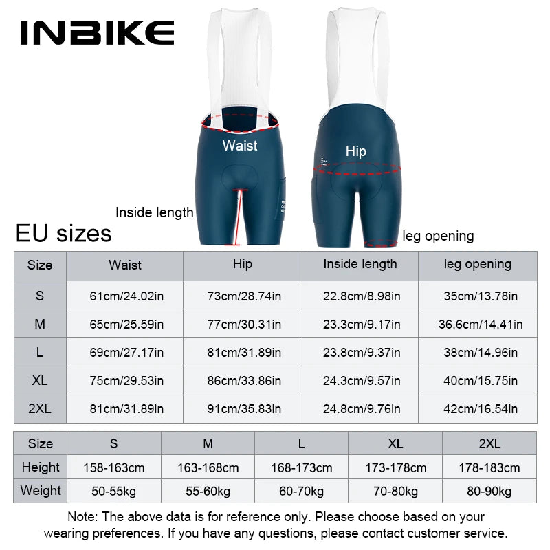INBIKE Herren Fahrrad-Trägerhose – Gepolstert, atmungsaktiv, mit Taschen