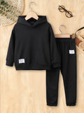 Kinder Hoodie-Set 2-teilig | Pullover + Hose, Unisex, Einfarbig, Casual Sport, 4–7 Jahre