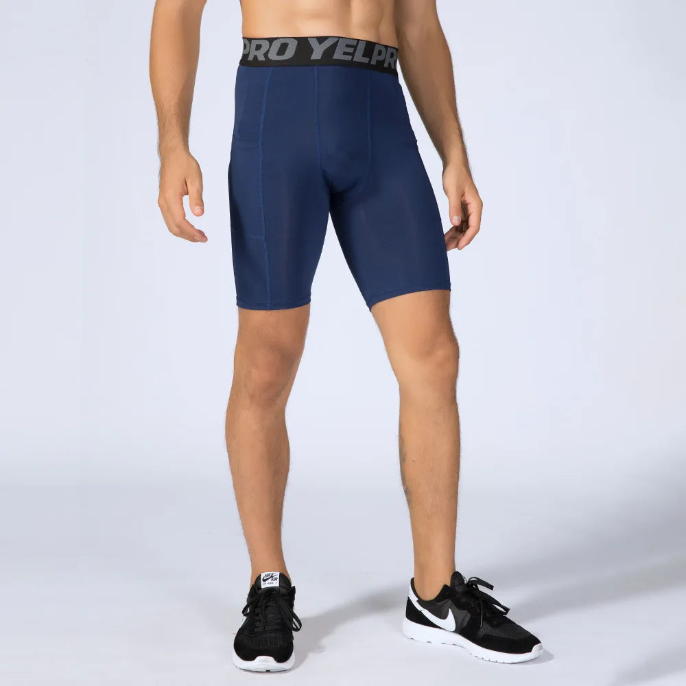 Herren Kompressions-Shorts mit Tasche | Schnelltrocknend für Laufen, Gym & Fitness
