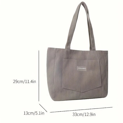 Damen Cord Tote Bag – Großes Fassungsvermögen, Casual Fashion Handtasche