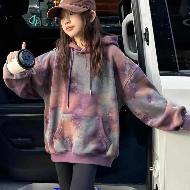Mädchen Fleece-Hoodie | Batik, Warm, Pullover, Winter, 5–16 Jahre