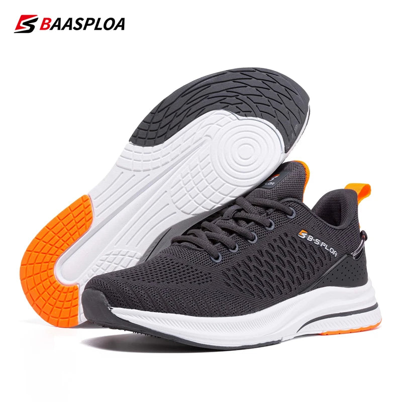 Baasploa Leichte Herren Laufschuhe – Atmungsaktives Mesh, Komfort für Sport & Freizeit