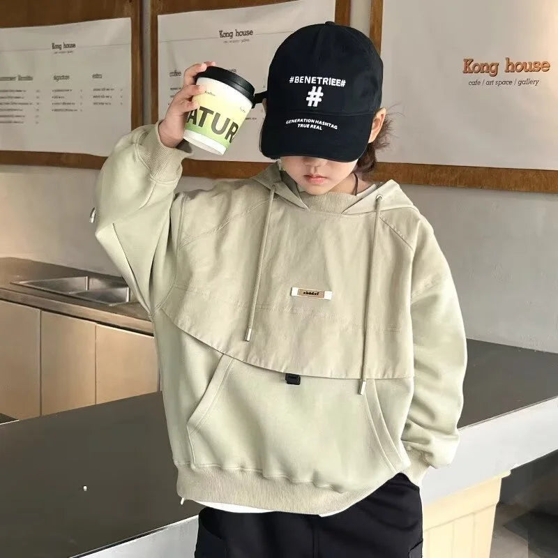 Jungen Kapuzen-Sweatshirt | Locker, Casual, Langarm, Herbst/Frühling, 5–14 Jahre