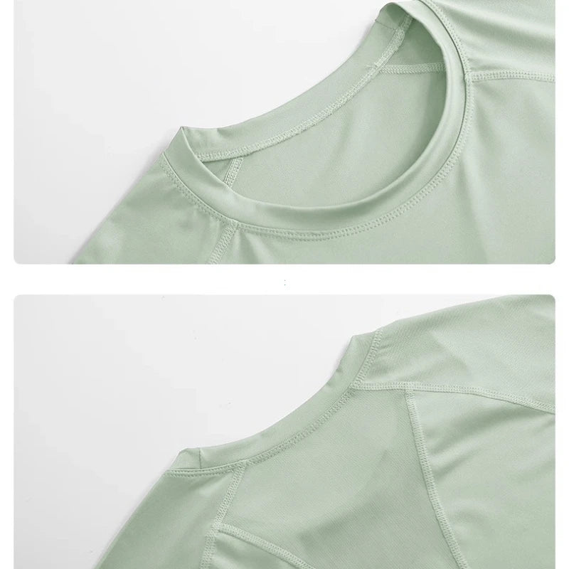 Yoga-Tops Damen – Sportswear Gym Shirt, Kurzarm, atmungsaktiv & schnelltrocknend | Pilates, Joggen, Workout