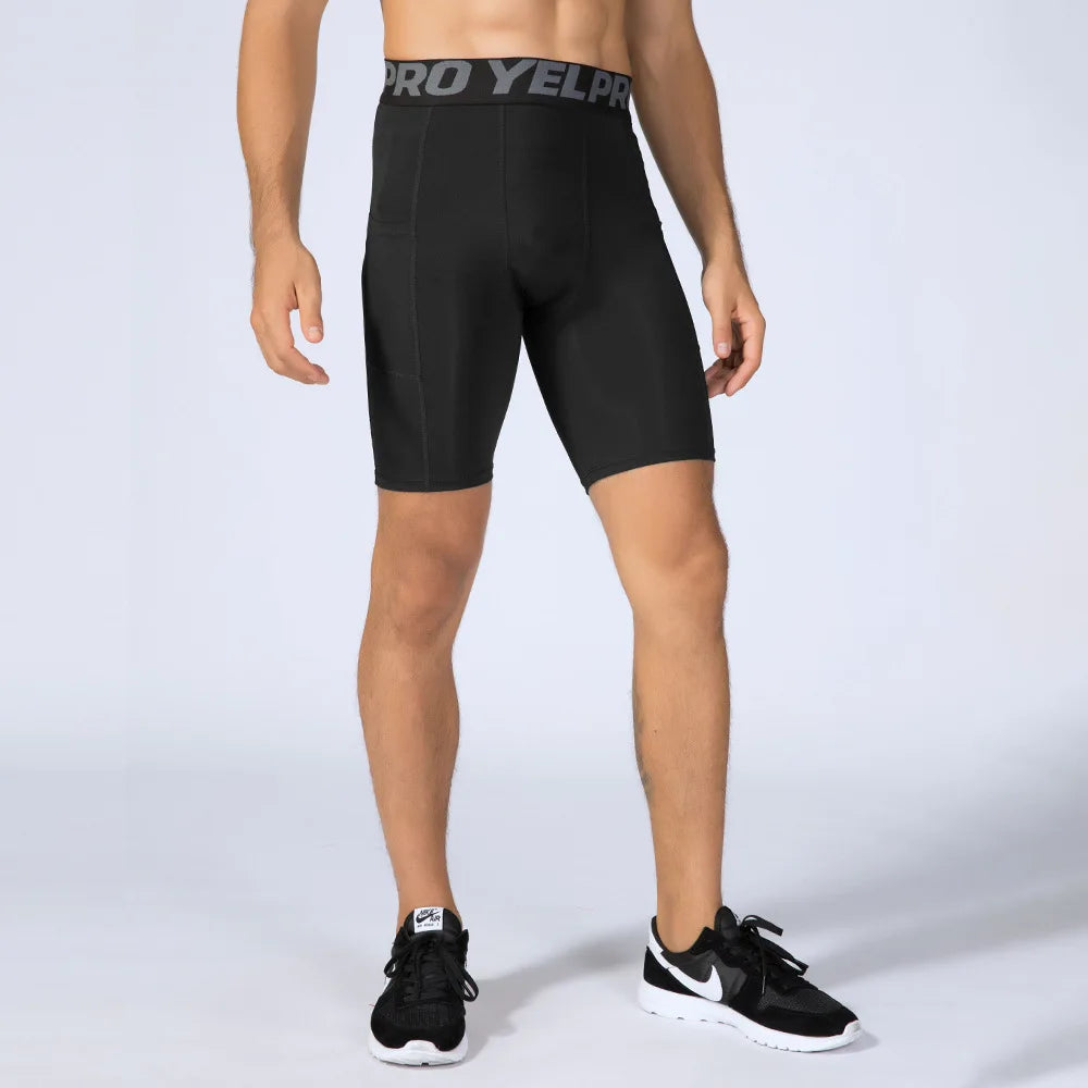 Herren Kompressions-Shorts mit Tasche | Schnelltrocknend für Laufen, Gym & Fitness