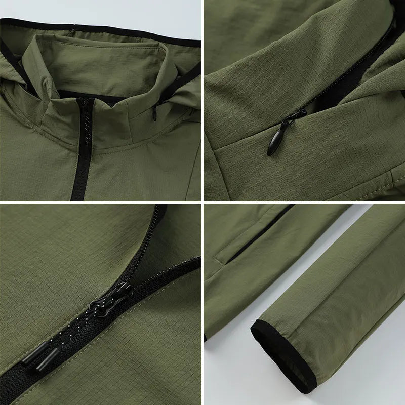 Unisex Herbst-Sportjacke – Windabweisend | Abnehmbare Kapuze | Laufen & Fitness