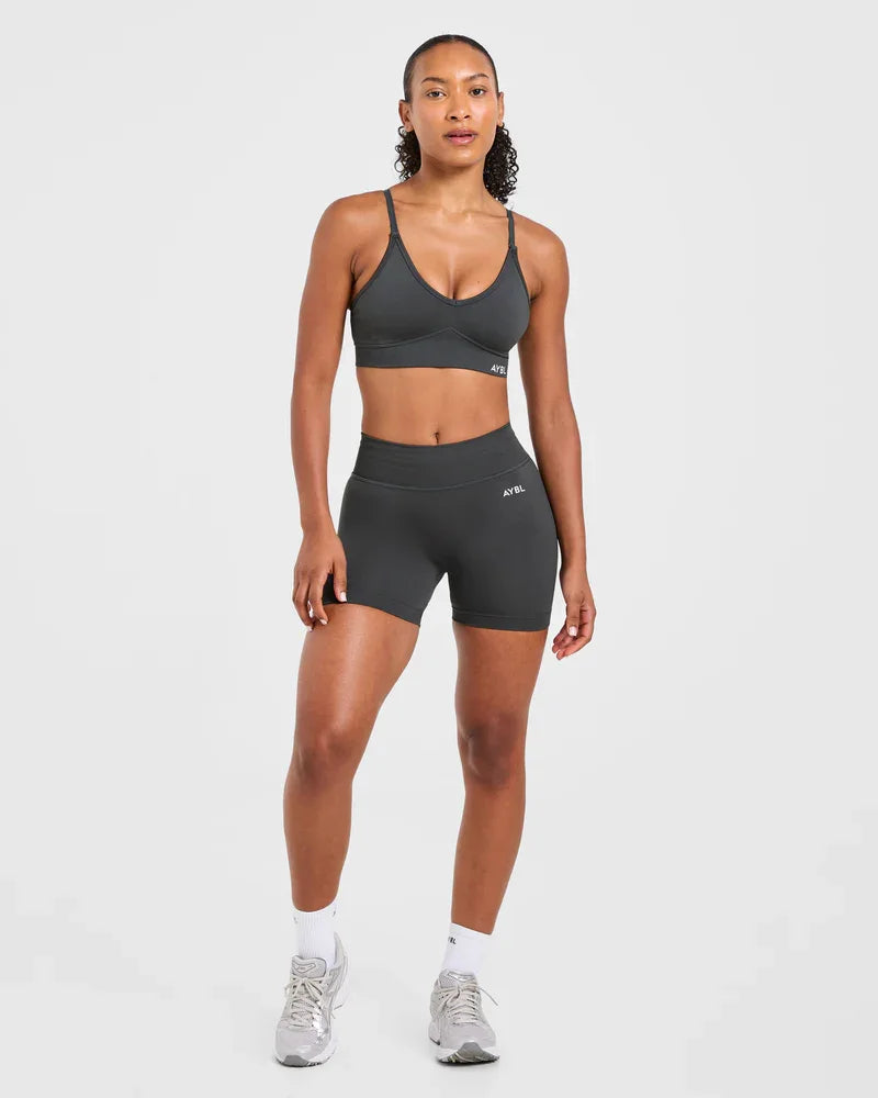 Women's Sports & Yoga Set: Seamless Yoga & Gym Shorts with Sports Bra (2-Piece Athletic Outfit) Non-Slip & Moisture-Wicking