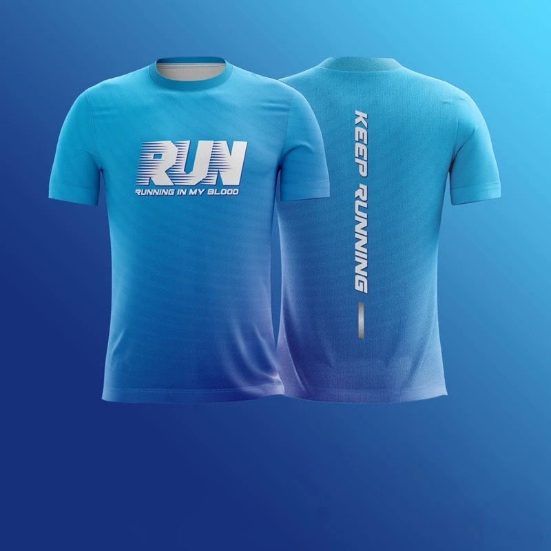 Herren 3D-Print Lauf-T-Shirt – Atmungsaktives Schnelltrocknend Gym Top