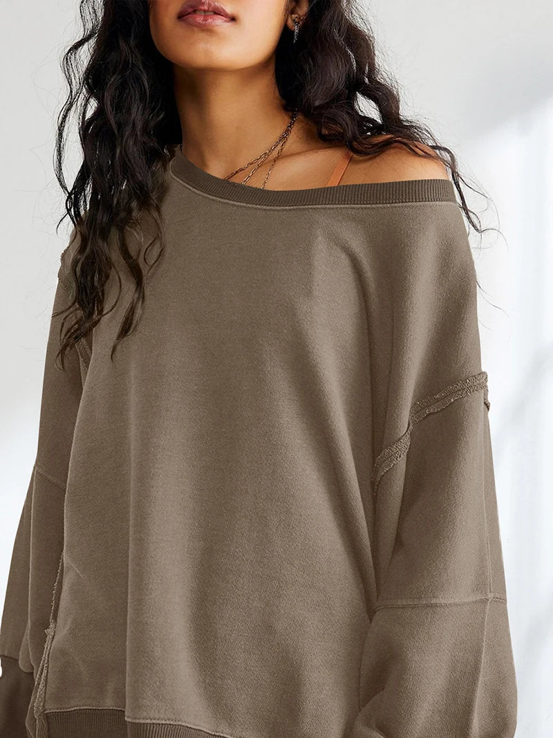 Damen Oversized Hoodie | 100% Baumwolle, Patchwork, Streetwear