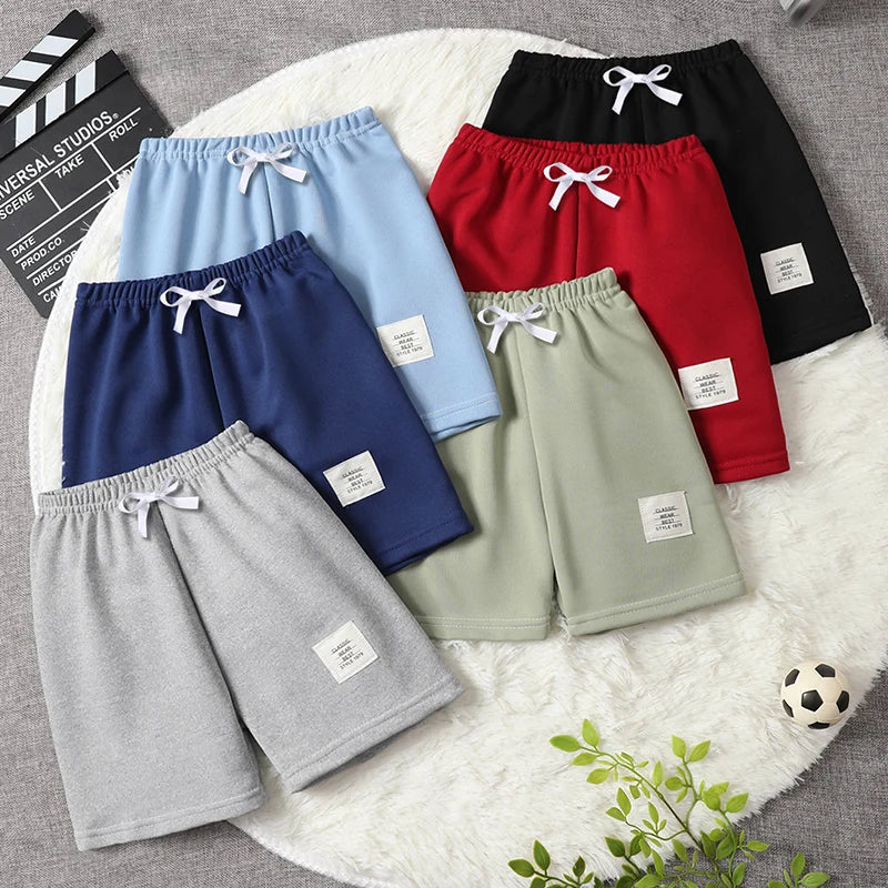 Kinder Shorts Unisex | Einfarbig, Kordelzug, Elastikbund, Sommer, 100–150 cm