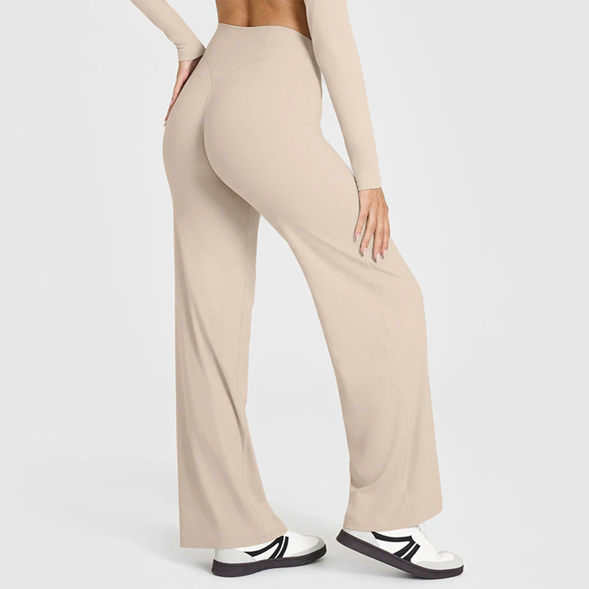 Flared Yoga Leggings Damen – Weitbein, atmungsaktiv, nahtlos