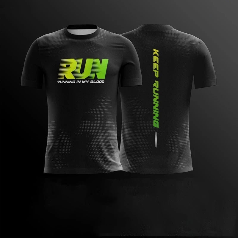 Herren 3D-Print Lauf-T-Shirt – Atmungsaktives Schnelltrocknend Gym Top
