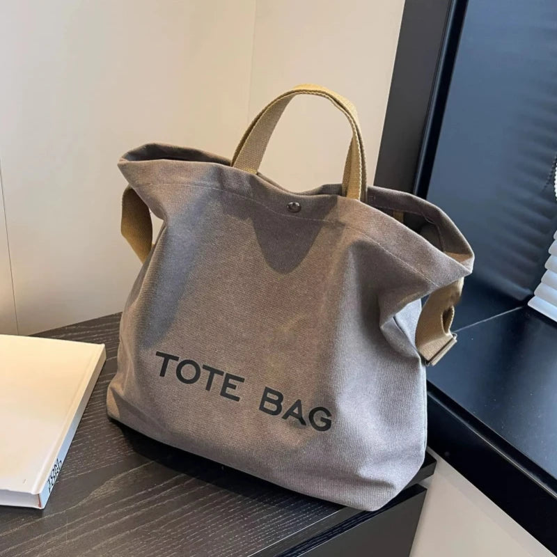 Damen Canvas Tote Bag – Retro-Style, Großes Fassungsvermögen