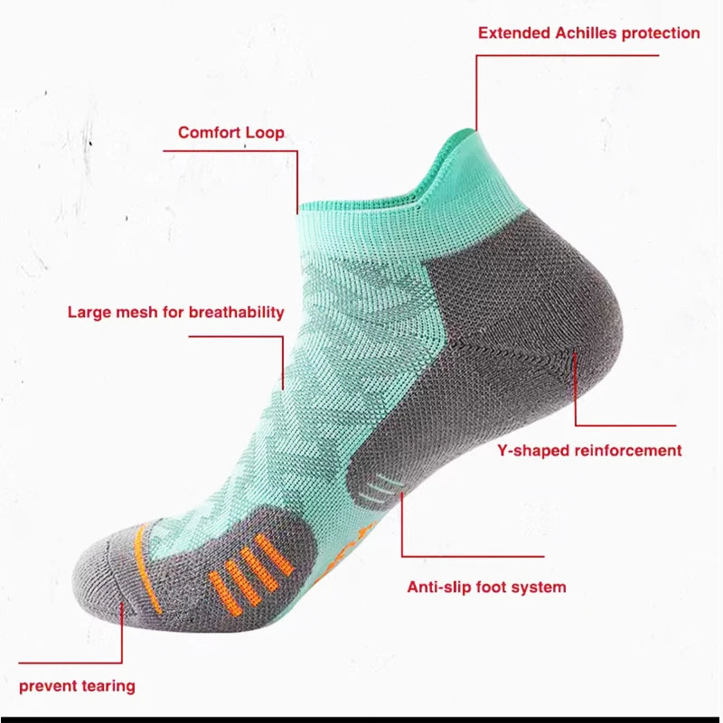 Marathon Laufsocken – Gepolstert, Knöchelhoch, schnelltrocknend | 1 oder 3 Paar | Unisex | EUR 38–44