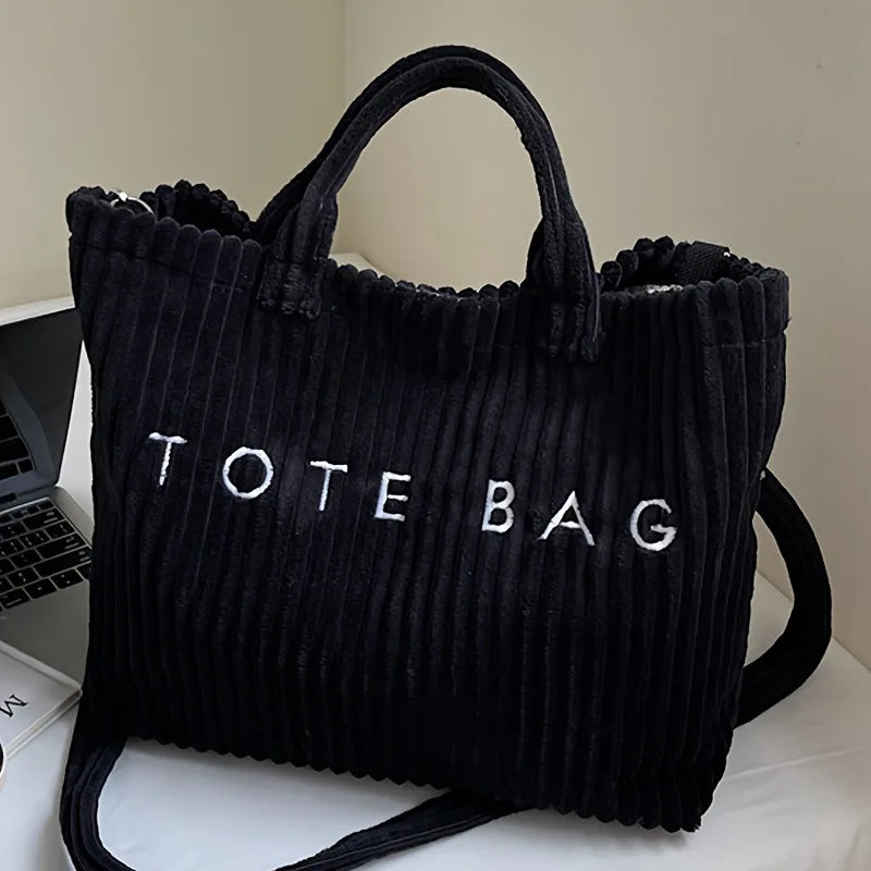 Damen Canvas Tote Bag – Retro-Style, Großes Fassungsvermögen