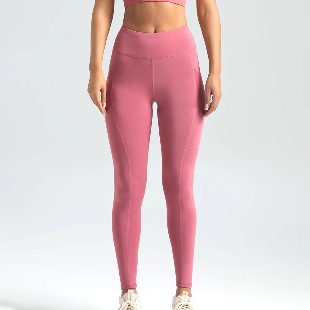 High-Waist Yoga Tights Damen – Po-Lifting, Mesh-Taschen, schnelltrocknend