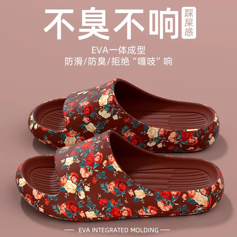 Damen & Herren Blumen-Slides – Weiche Sohle, Rutschfest & Bequem | Strand, Sommer & Alltag